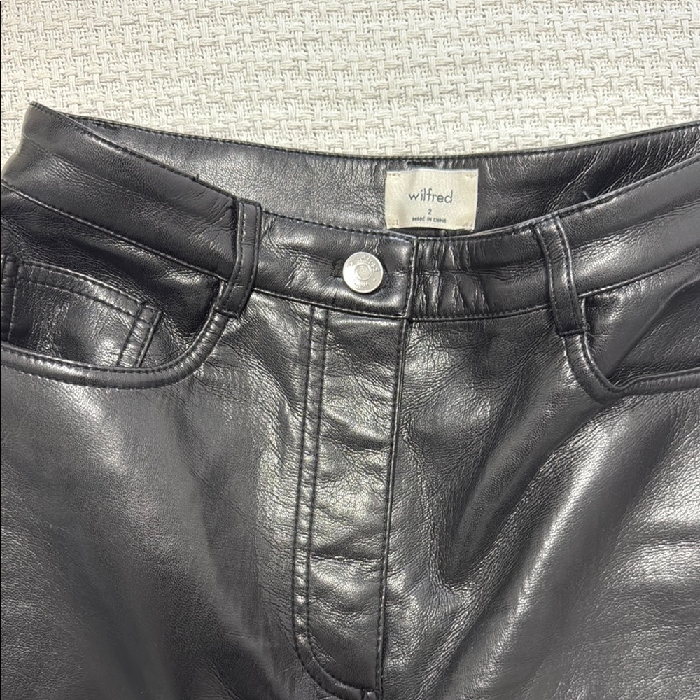 Wilfred Black Leather Pants